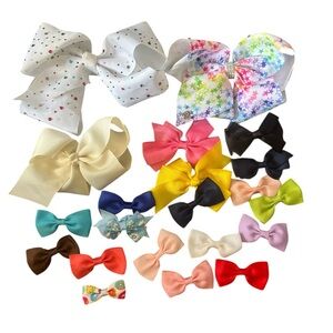 Assorted Kids Colorful Hair Bows -  Set of 21